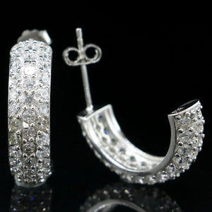 AAA+ Bright CZ 925 Sterling Silver Earrings