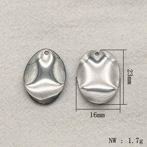 100pcs 304 Stainless Steel Oval Charm Pendant for DIY Jewelry Making