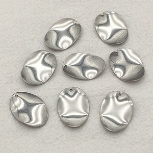 100pcs 304 Stainless Steel Oval Charm Pendant for DIY Jewelry Making