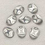 100pcs 304 Stainless Steel Oval Charm Pendant for DIY Jewelry Making