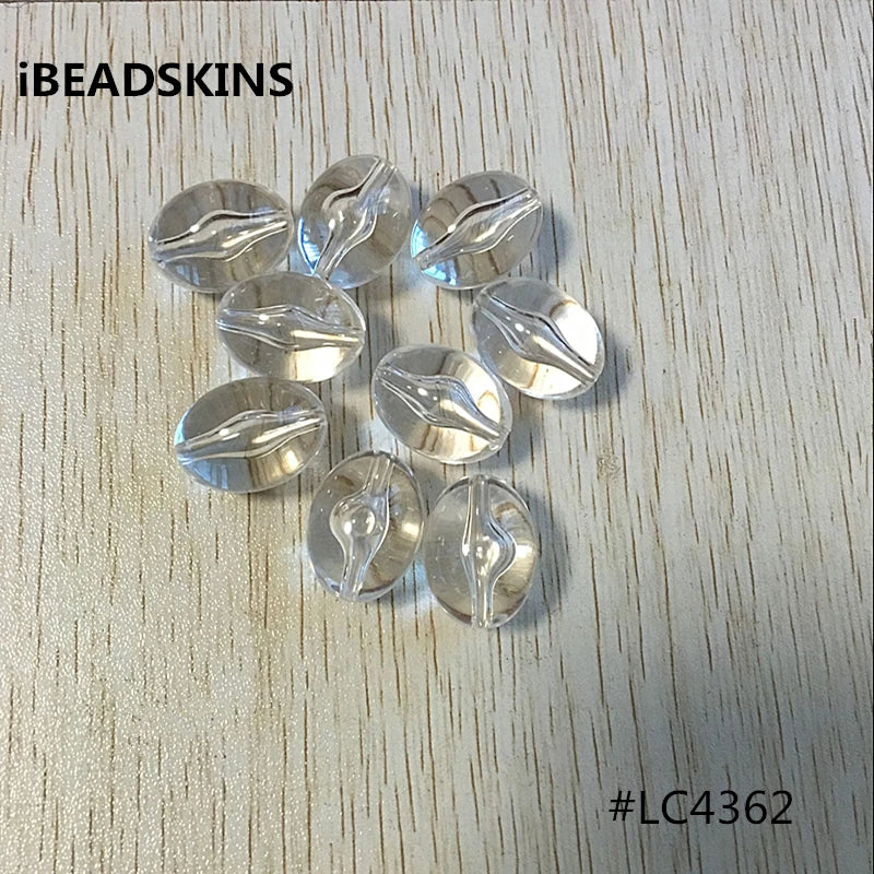 110pcs Acrylic Clear Egg-Shaped Beads for Jewelry Making