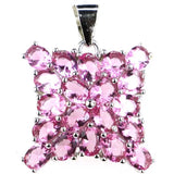 Created Tourmaline Aquamarine Citrine Tourmaline 925 Silver Pendant