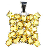 Created Tourmaline Aquamarine Citrine Tourmaline 925 Silver Pendant