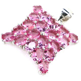 Created Tourmaline Aquamarine Citrine Tourmaline 925 Silver Pendant