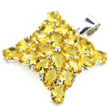 Created Tourmaline Aquamarine Citrine Tourmaline 925 Silver Pendant