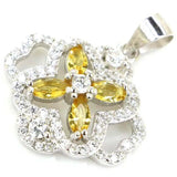 Golden Citrine Tanzanite Rhodolite Garnet Peridot CZ Sterling Silver Pendant