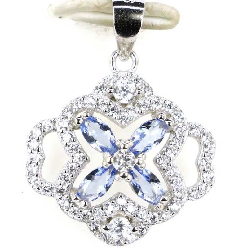 Golden Citrine Tanzanite Rhodolite Garnet Peridot CZ Sterling Silver Pendant
