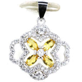 Golden Citrine Tanzanite Rhodolite Garnet Peridot CZ Sterling Silver Pendant
