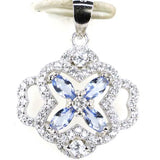 Golden Citrine Tanzanite Rhodolite Garnet Peridot CZ Sterling Silver Pendant