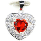 Romantic Heart Orange Spessartine Garnet Pendant