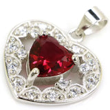 Romantic Heart Orange Spessartine Garnet Pendant