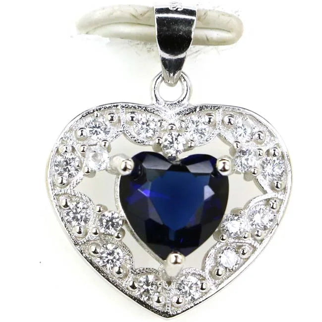 Romantic Heart Orange Spessartine Garnet Pendant