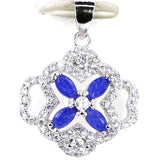 Sapphire Emerald Ruby CZ 925 Silver Pendant