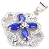 Sapphire Emerald Ruby CZ 925 Silver Pendant