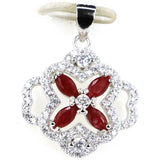 Sapphire Emerald Ruby CZ 925 Silver Pendant