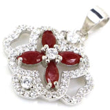 Sapphire Emerald Ruby CZ 925 Silver Pendant