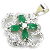 Sapphire Emerald Ruby CZ 925 Silver Pendant
