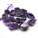 Natural Freeform Amethysts Beads for Jewelry Making 15'' DIY Beads Trinket