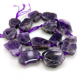 Natural Freeform Amethysts Beads for Jewelry Making 15'' DIY Beads Trinket