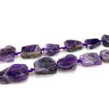 Natural Freeform Amethysts Beads for Jewelry Making 15'' DIY Beads Trinket