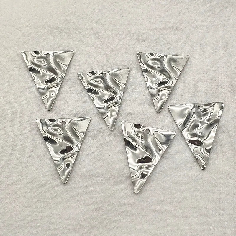 100pcs 304 Stainless Steel Triangle Charm Pendant for DIY Jewelry Making