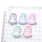 10Pcs Cartoon Animals Silicone Teether Beads for Baby Pacifier Chain DIY