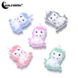 10Pcs Cartoon Animals Silicone Teether Beads for Baby Pacifier Chain DIY