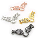 Micro Pave Clear CZ 2 Wings Charm Double Circles Necklace Jewelry