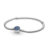 Classic Snake Print Sterling Silver Bracelet S925 with Logo