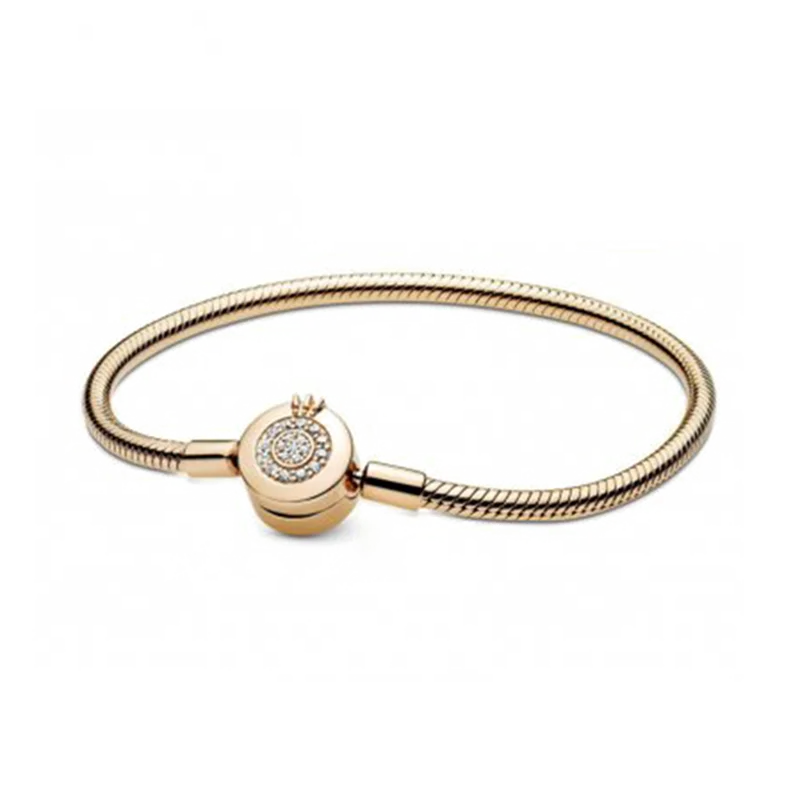 Classic Snake Print Sterling Silver Bracelet S925 with Logo