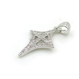 Micro Pave Clear CZ Star Of Cross Charm Necklace Jewelry