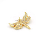 Micro Pave Clear CZ Dragonfly Charm for DIY Bracelets or Necklaces