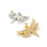 Micro Pave Clear CZ Dragonfly Charm for DIY Bracelets or Necklaces