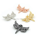 Micro Pave Clear CZ Dragonfly Charm for DIY Bracelets or Necklaces