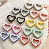 Resin Hollow Heart Jewelry Beads 50pcs