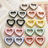 Resin Hollow Heart Jewelry Beads 50pcs
