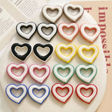 Resin Hollow Heart Jewelry Beads 50pcs