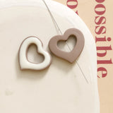 Resin Hollow Heart Jewelry Beads 50pcs