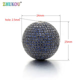 Brass CZ Oval Beads Gunmetal for DIY Jewelry Making