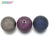 Brass CZ Oval Beads Gunmetal for DIY Jewelry Making