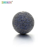 Brass CZ Oval Beads Gunmetal for DIY Jewelry Making