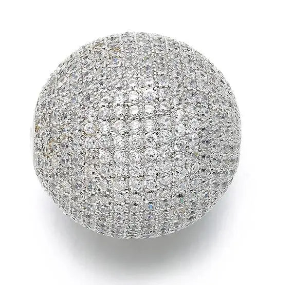 Brass CZ Oval Beads for DIY Jewelry Making, Round Hole: 2.5mm