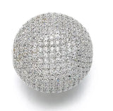 Brass CZ Oval Beads for DIY Jewelry Making, Round Hole: 2.5mm