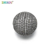Brass CZ Oval Beads for DIY Jewelry Making, Round Hole: 2.5mm