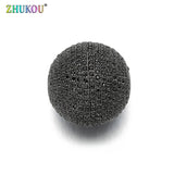 Brass CZ Oval Beads for DIY Jewelry Making, Round Hole: 2.5mm