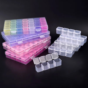 Adjustable Compartment Plastic Storage Box Jewelry Earring Bead Holder