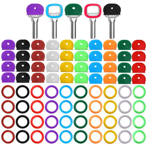 24/32Pcs Plastic Key Caps Topper DIY Keyring Rubber Head Caps Keys ID Markers