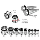 Ear Plugs Tunnels Stretching Kits Set Steel Acrylic Tapers Gauges Set