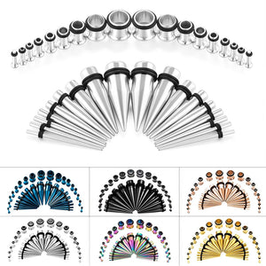 Ear Plugs Tunnels Stretching Kits Set Steel Acrylic Tapers Gauges Set