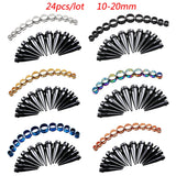 Ear Plugs Tunnels Stretching Kits Set Steel Acrylic Tapers Gauges Set